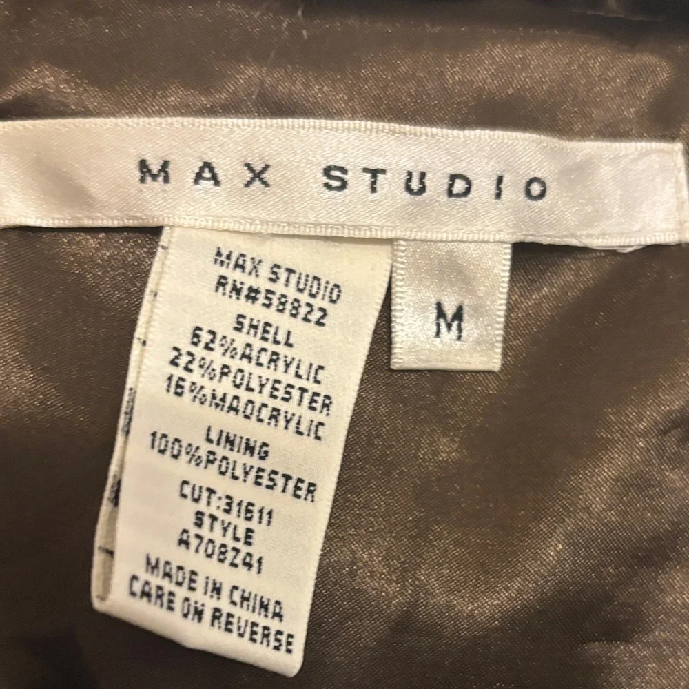 Max Studio Textured Faux Fur Vest in Brown Medium